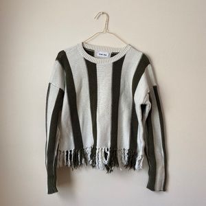 Frayed crop sweater